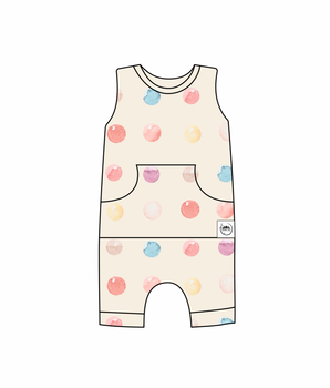 Front Opening Tank Shortie Romper in Boho Candy Buttons