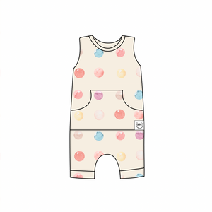 Front Opening Tank Shortie Romper in Boho Candy Buttons | Bamboo Viscose