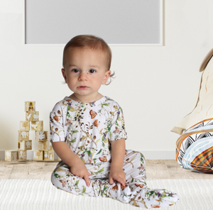 Front Opening Romper in Butterflies | Bamboo Viscose