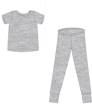 2 pc Loungewear Set in Heathered Grey