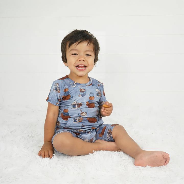 Front Opening Shortie Romper in Pumpkin Spice | Bamboo Viscose