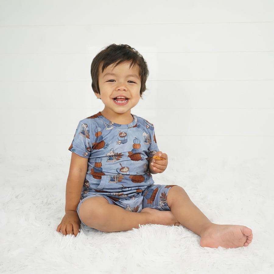 Front Opening Shortie Romper in Pumpkin Spice | Bamboo Viscose