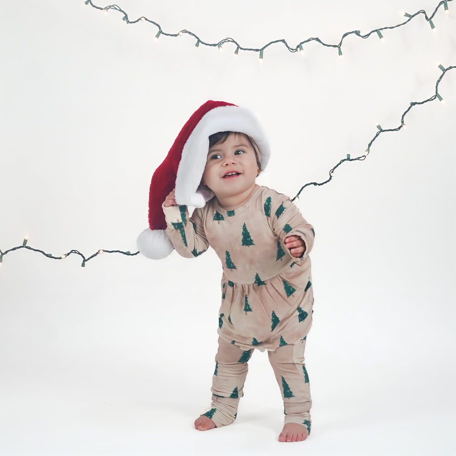 Front Opening Twirl Romper in Rustic Evergreens | Bamboo Viscose