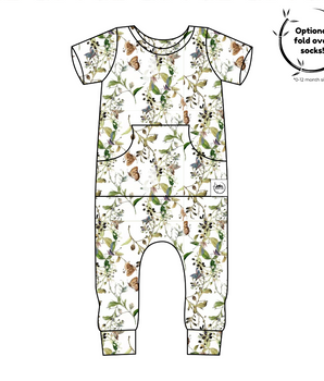 Front Opening Romper in Butterflies