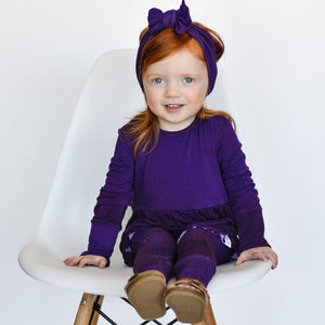 Front Opening Twirl Romper in Grape | Bamboo Viscose