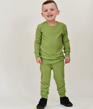 2 pc Loungewear Set in Ribbed Mantis