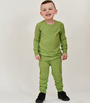 2 pc Loungewear Set in Ribbed Mantis | Bamboo Viscose