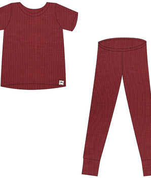 2 pc Loungewear Set in Memphis Rust | Ribbed Bamboo Viscose