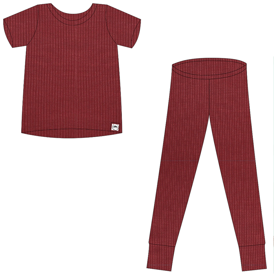 2 pc Loungewear Set in Memphis Rust | Ribbed Bamboo Viscose
