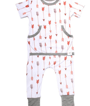 Front Opening Romper in Fate's Arrows