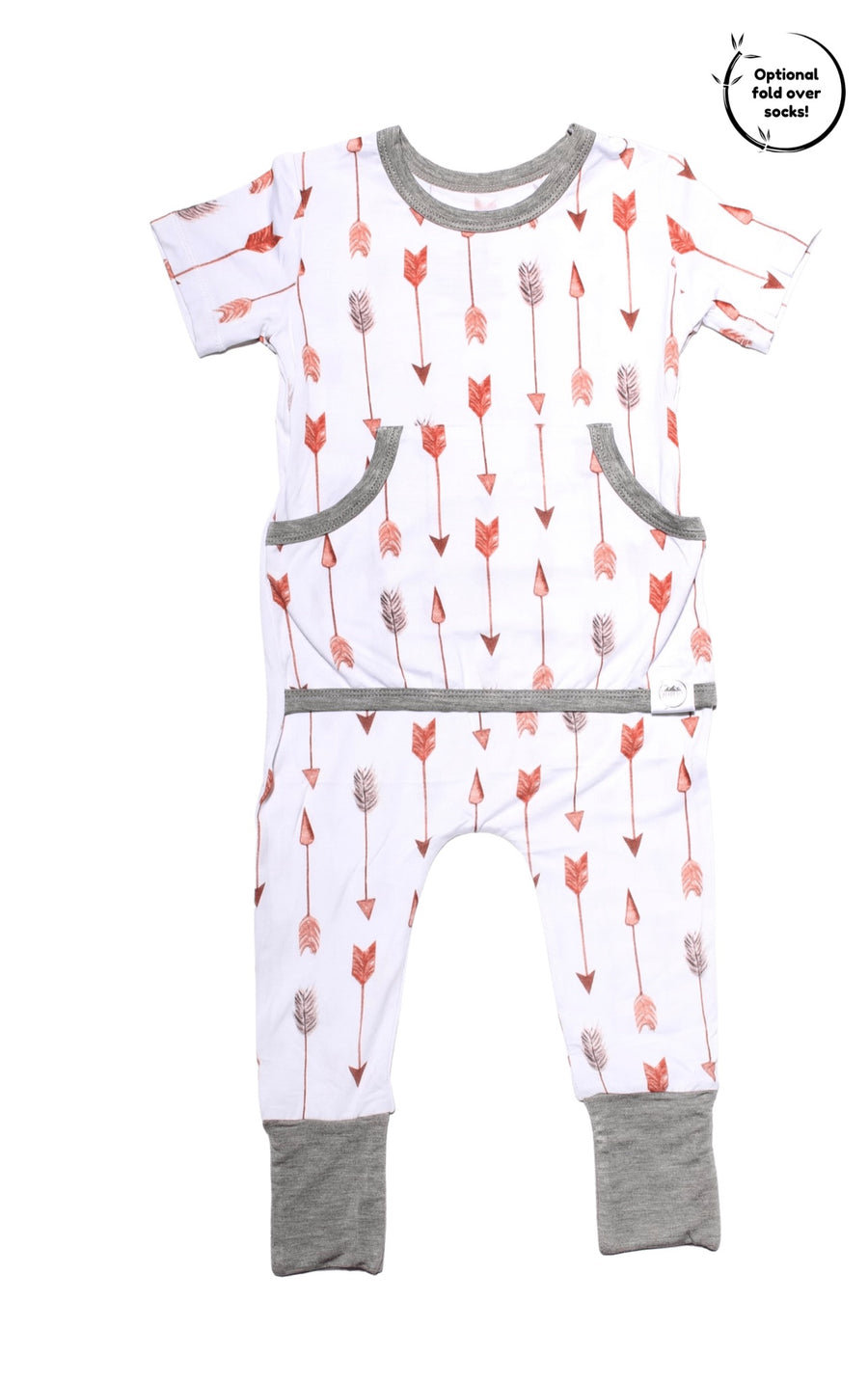 Front Opening Romper in Fate's Arrows | Bamboo Viscose
