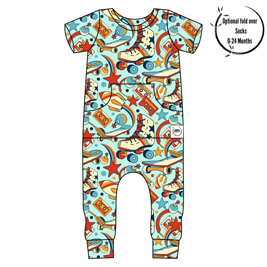 Front Opening Romper in Rad Roller | Bamboo Viscose