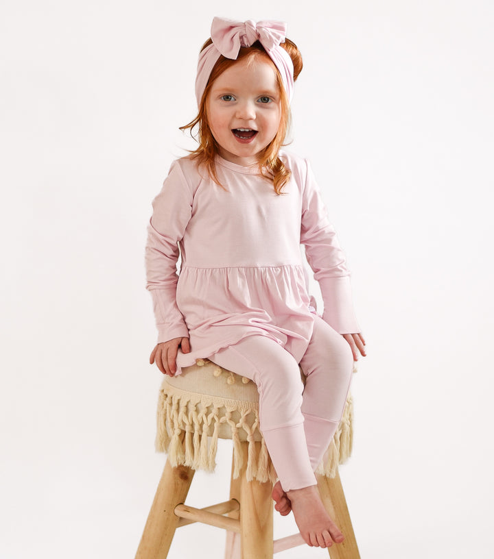 Front Opening Twirl Romper in Pink Lemonade | Bamboo Viscose