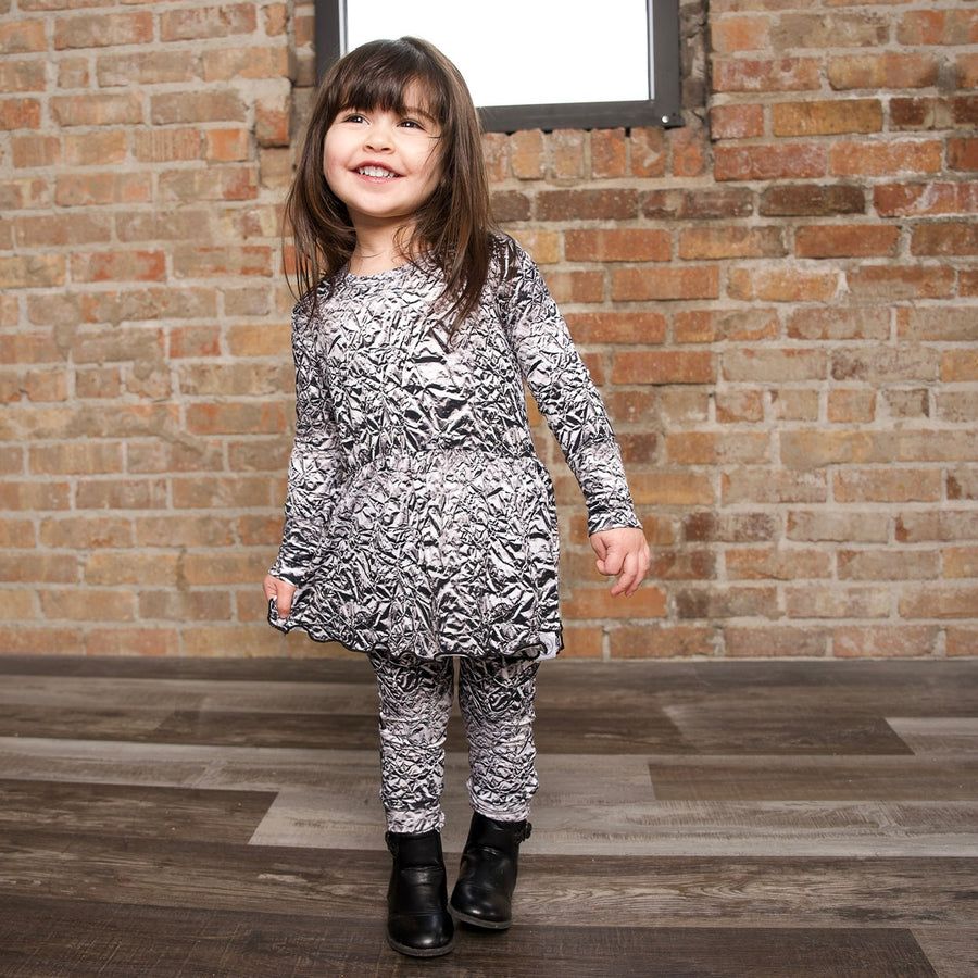 Front Opening Twirl Romper in Heavy Metal | Bamboo Viscose