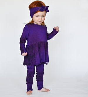 Front Opening Twirl Romper in Grape | Bamboo Viscose