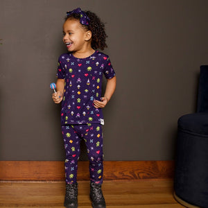 Front Opening Romper in Game On | Bamboo Viscose
