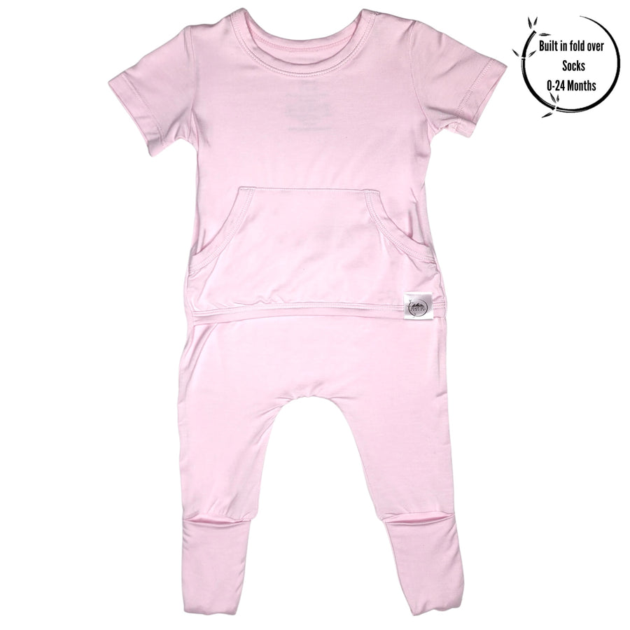 Front Opening Romper in Pink Lemonade | Bamboo Viscose