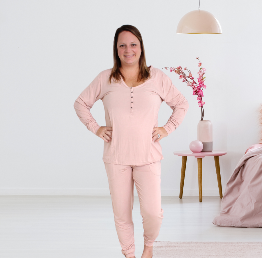 Women’s 2 pc Loungewear Set in Nude Latte | Bamboo Viscose