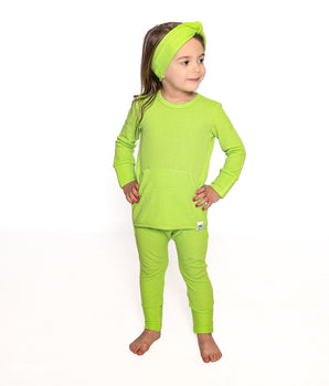 Front Opening Romper in Lime