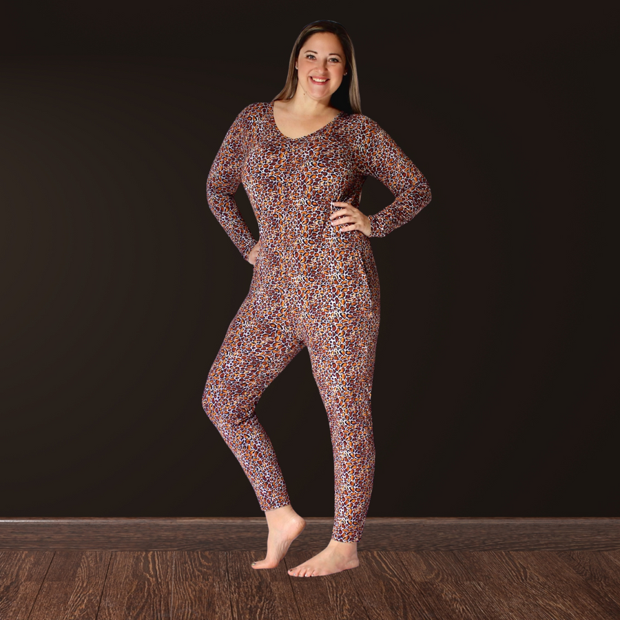 Women's One-Piece Lounger in Leopard King | Bamboo Viscose