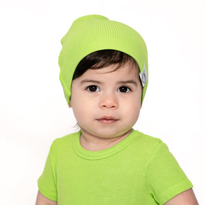 Beanie in Lime | Waffle Bamboo Viscose