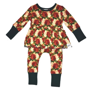 Front Opening Twirl Romper in Smell the Roses | Bamboo Viscose