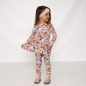 Front Opening Twirl Romper in Java Love | Bamboo Viscose