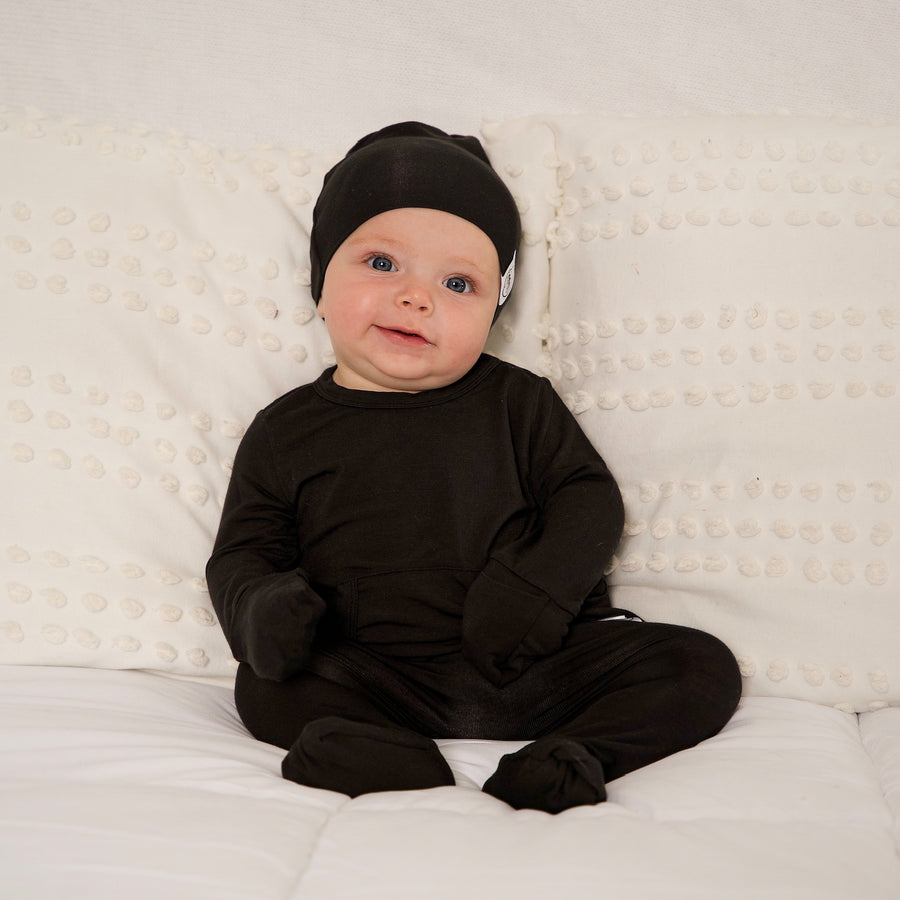 Front Opening Romper in Shadow | Bamboo Viscose