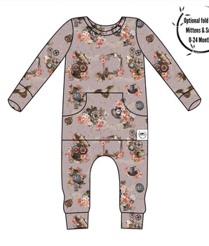 Front Opening Romper in Steampunk