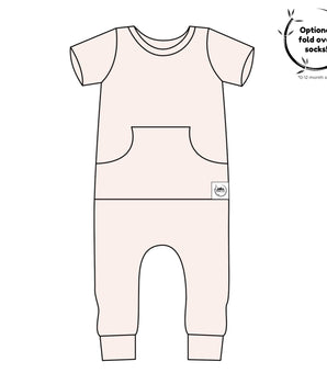 Front Opening Romper in Nude Latte