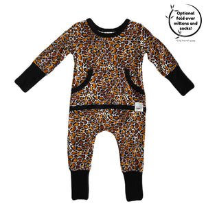 Front Opening Romper in Leopard King | Bamboo Viscose