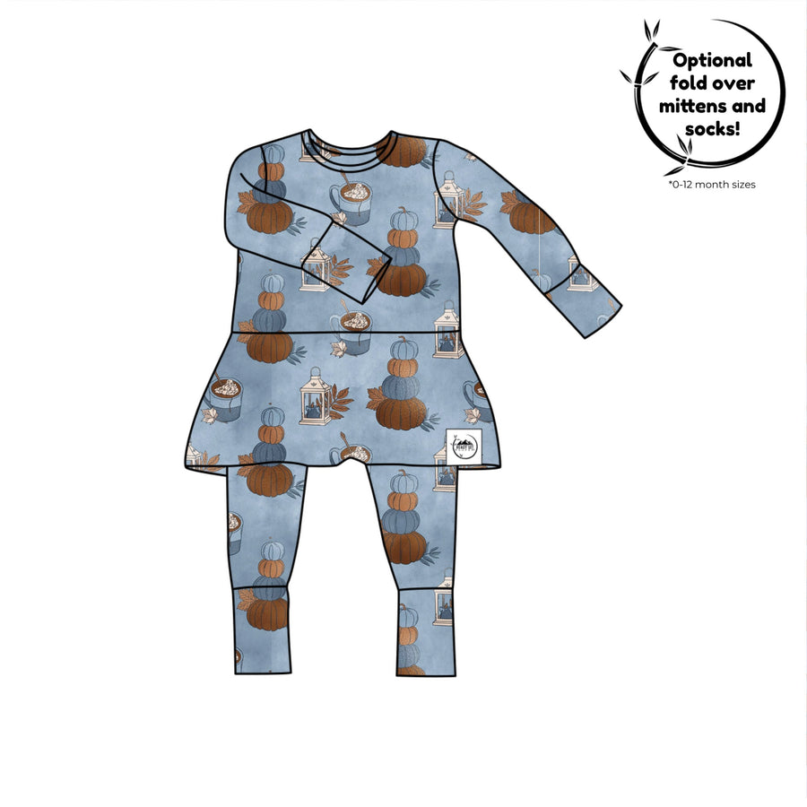Front Opening Twirl Romper in Pumpkin Spice | Bamboo Viscose