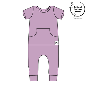 Front Opening Romper in Blushing Lilac | Bamboo Viscose