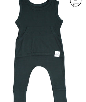 Front Opening Tank Romper in Sage