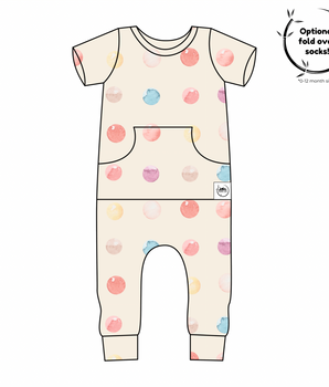 Front Opening Romper in Boho Candy Buttons