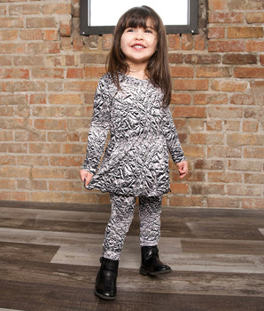 Front Opening Twirl Romper in Heavy Metal