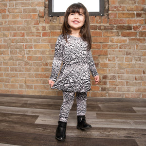 Front Opening Twirl Romper in Heavy Metal | Bamboo Viscose