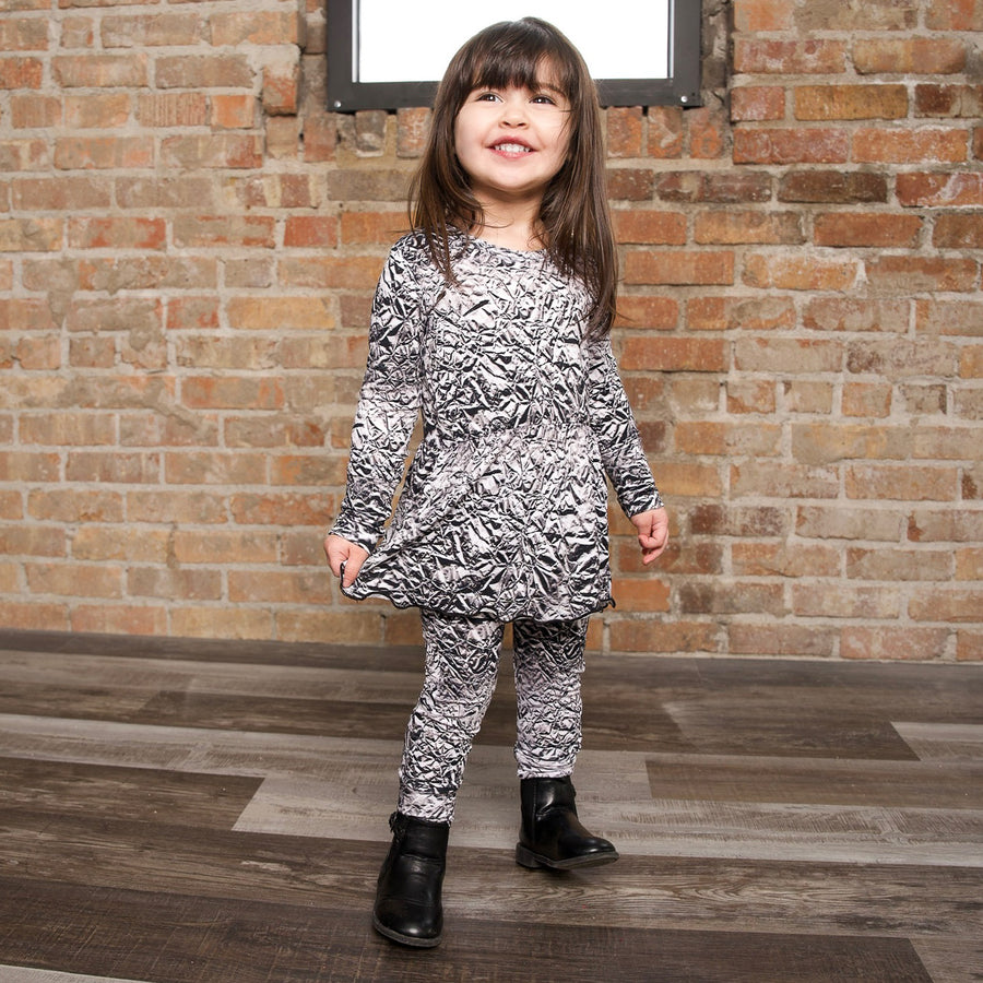 Front Opening Twirl Romper in Heavy Metal | Bamboo Viscose