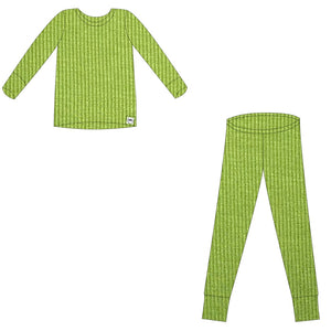 2 pc Loungewear Set in Ribbed Mantis | Bamboo Viscose