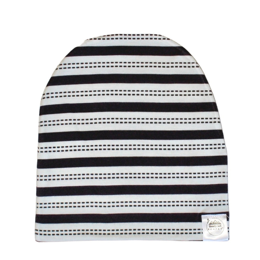 Beanie in Striped Onyx | Bamboo Viscose