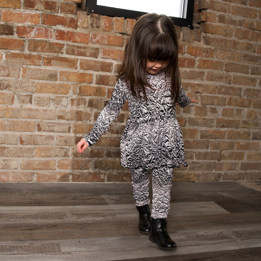 Front Opening Twirl Romper in Heavy Metal | Bamboo Viscose