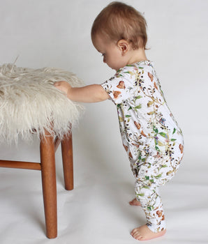Front Opening Romper in Butterflies
