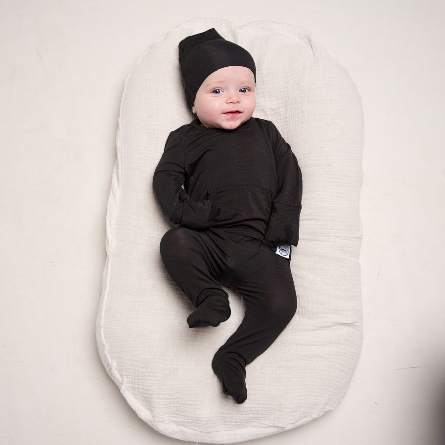 Front Opening Romper in Shadow | Bamboo Viscose