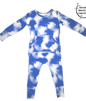 Front Opening Romper in Watching Clouds | Bamboo Viscose