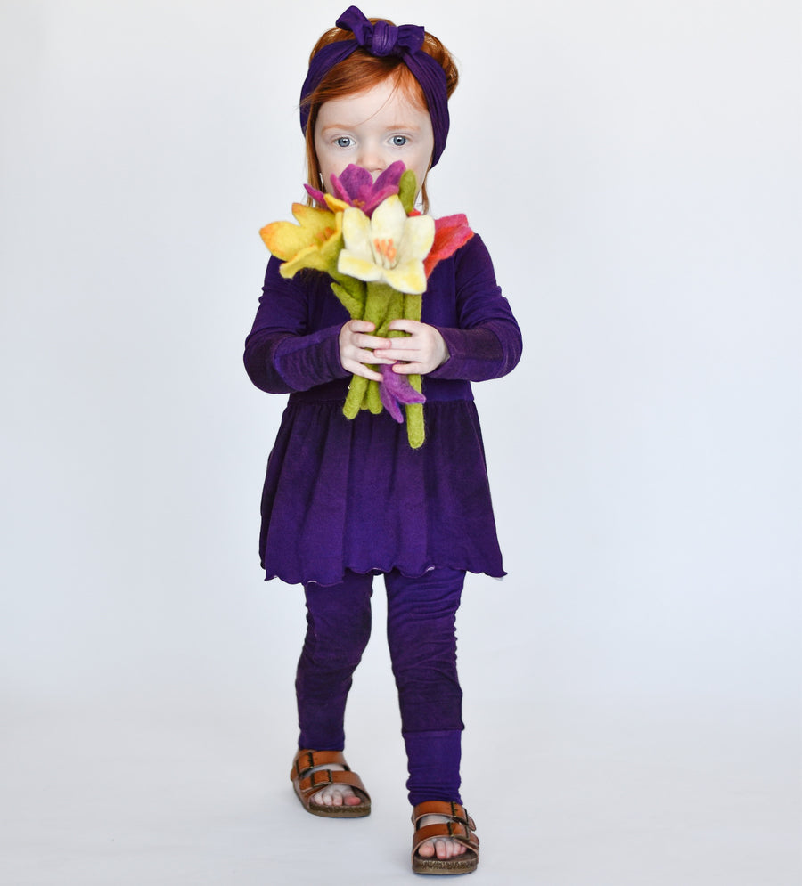 Front Opening Twirl Romper in Grape | Bamboo Viscose