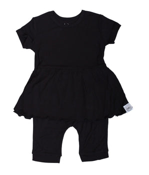 Front Opening Twirl Shortie Romper in Essential Midnight