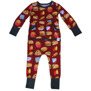 Front Opening Romper in Foodie Friends | Bamboo Viscose