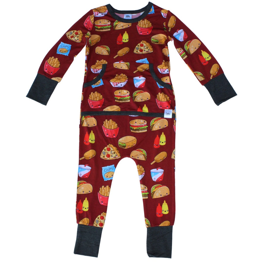 Front Opening Romper in Foodie Friends | Bamboo Viscose