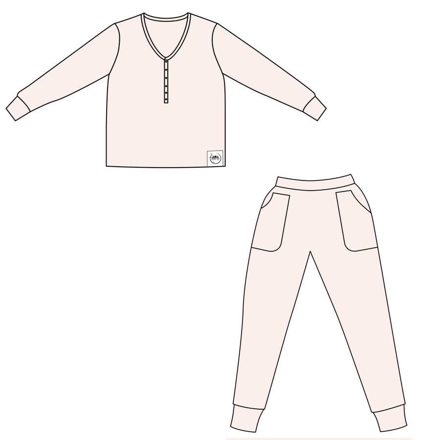 Women’s 2 pc Loungewear Set in Nude Latte | Bamboo Viscose