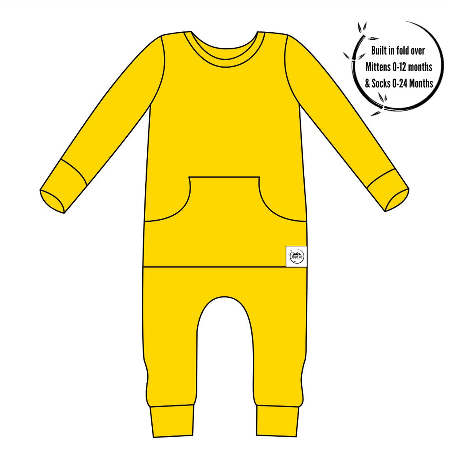 Front Opening Romper in Sunshine | Bamboo Viscose